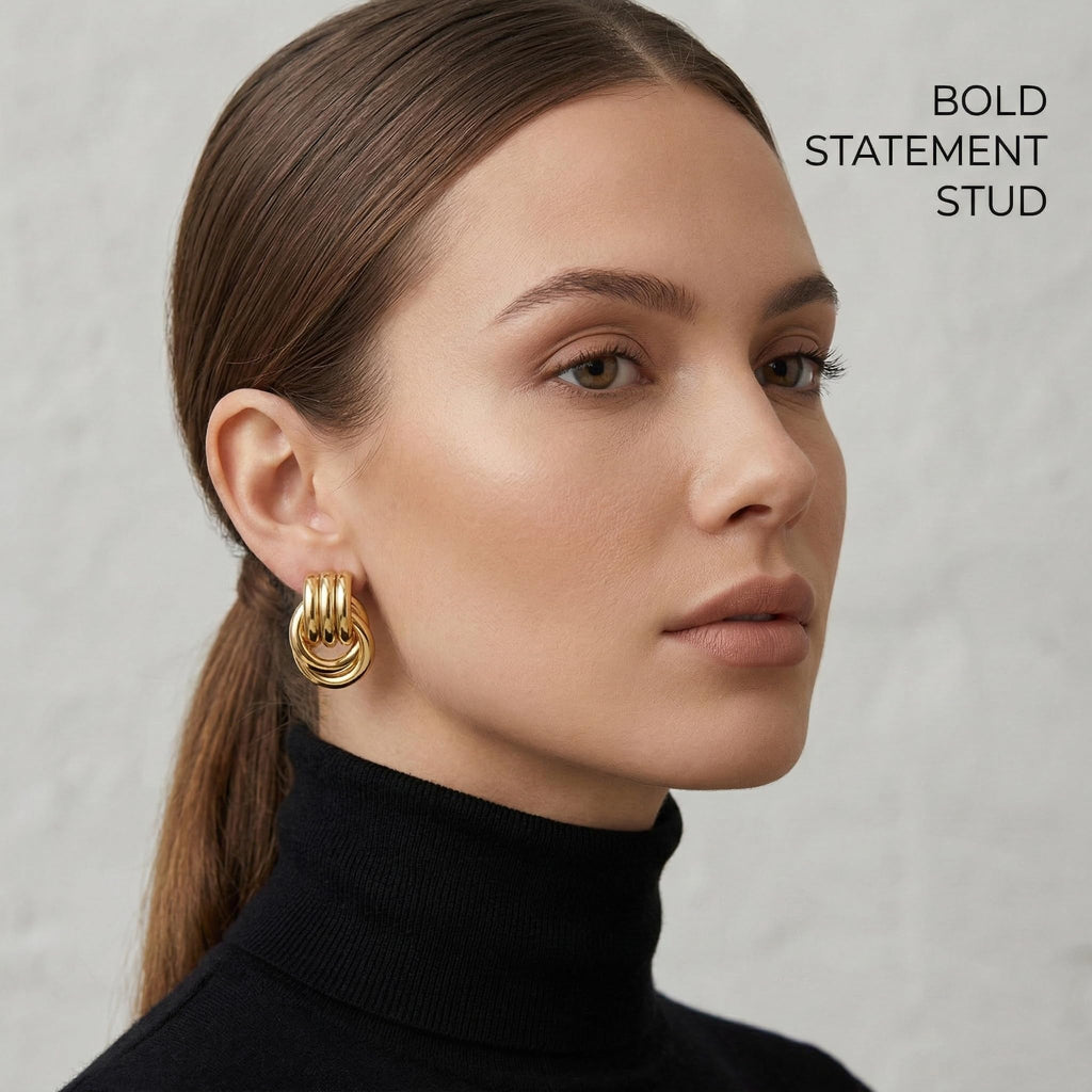 NIXMAX Chunky Gold SIlver Knot Earrings for Women Statement Earrings Gold and Silver Plated Dupes Dangle Drop Earrings Hypoallergenic Fashion Trendy Jewelry Gifts